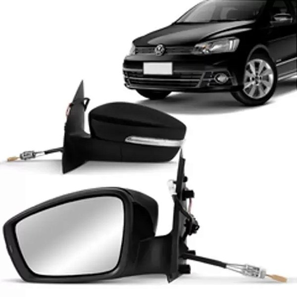 Retrovisor do gol e voyage g6 g7 volkswagen de 2013 a 2018 externo do lado esquerdo de 4 portas com controle manual e pisca cod 20v7102