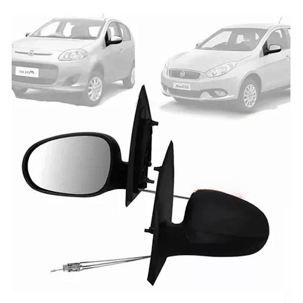 Retrovisor do grand siena fiat de 2012 em diante externo do lado esquerdo de 4 portas com controle remoto e sensor metagal cod rtue53cr