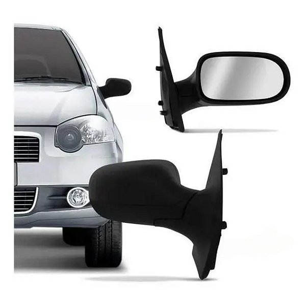 Retrovisor do palio strada fiat de 2008 a 2010 externo do lado direito de 2 portas de modelo fixo carol car cod rp680