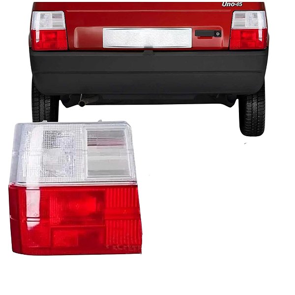 Lente lanterna traseira do uno fiat de 1984 a 2004 bicolor lado esquerdo cod 0044e