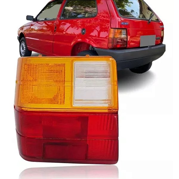 Lente lanterna traseira do uno fiat de 1984 a 2004 lado esquerdo tricolor cod 000250740