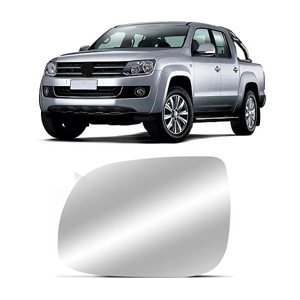 Lente retrovisor amarok volkswagen sem base metalizado prata lado esquerdo cod 1889
