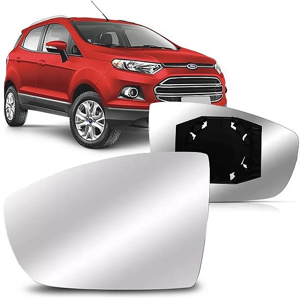 Lente retrovisor com base ecosport ford 2013 em diante metalizado lado esquerdo blawer cod 97425