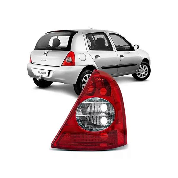 Lanterna traseira do clio hatch renault de 2003 a 2012 vermelha cristal lado direito bibas cod 028061 889268