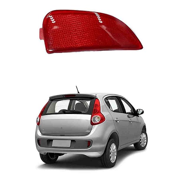 Refletor de parachoque palio fiat 2012 em diante atractive vermelha lado esquerdo dsc cod 7010e 0608693