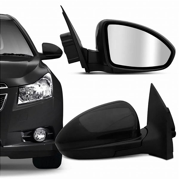 Retrovisor do cruze chevrolet de 2011 a 2014 externo do lado direito elétrico com capa na cor preta cod 21298