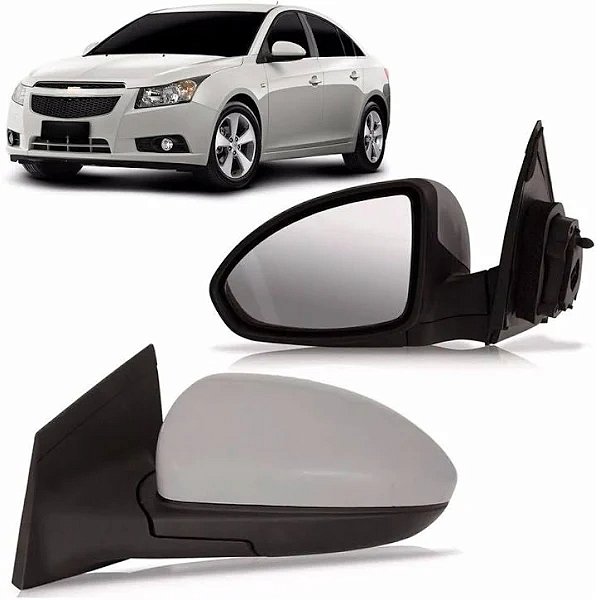 Retrovisor do cruze chevrolet de 2011 em diante externo do lado esquerdo elétrico com capa branca metagal cod 23237