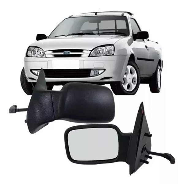 Retrovisor externo da courier de 1997 a 2013 com controle convexo lado esquerdo cod 13170