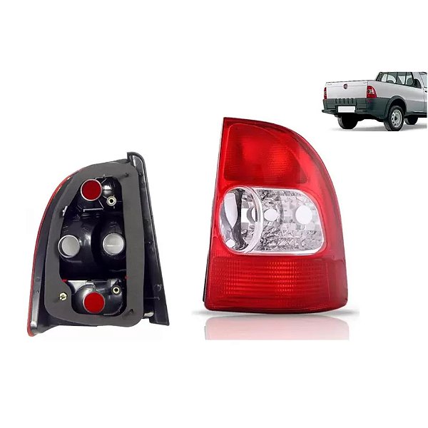 Lanterna traseira da strada fiat de 2001 a 2004 lado direito bicolor cod 21146 6221146 0471645