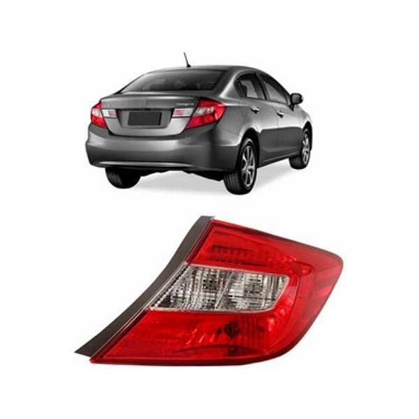 Lanterna traseira do civic honda de 2012 até 2016 lado direito bicolor cod 23410