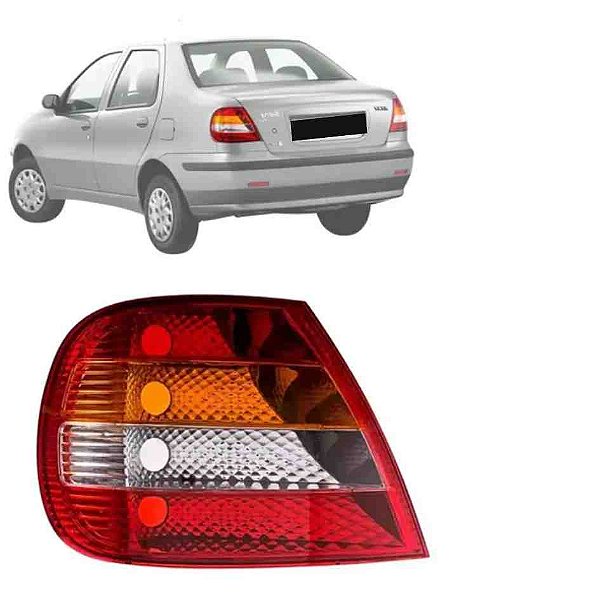 Lanterna traseira do siena fiat de 2001 a 2004 lado esquerdo de cor vermelha ambar ré cristal cod 258312