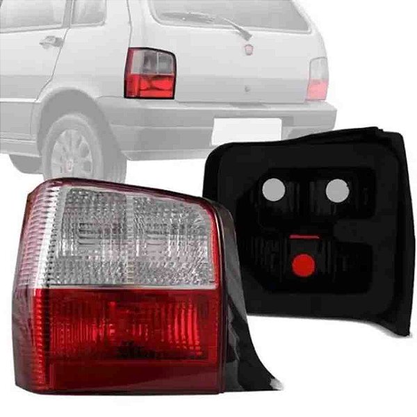 Lanterna traseira do uno mille fiat de 2004 a 2010 lado esquerdo bicolor com ré e pisca cod 8026acr
