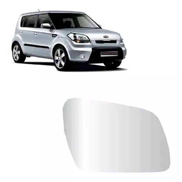 Lente retrovisor do soul kia lado esquerdo sem base metalizado cod 1875 0688417