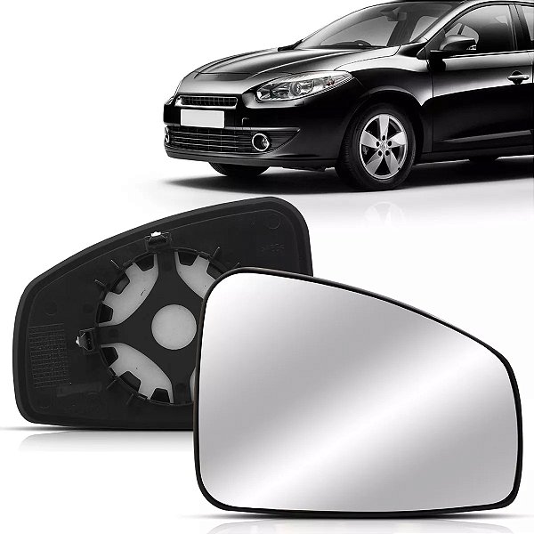 Lente retrovisor fluence renault 2011 em diante metalizado com base lado direito spj cod eb758