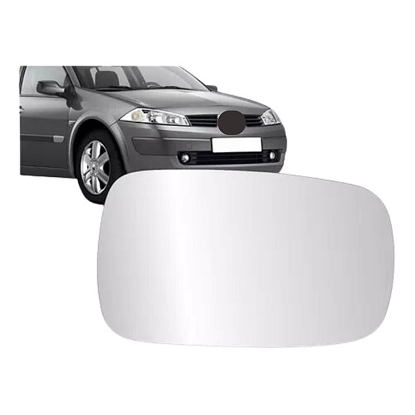 Lente retrovisor megane renault 2007 em diante lado direito de cor prata cod 1516