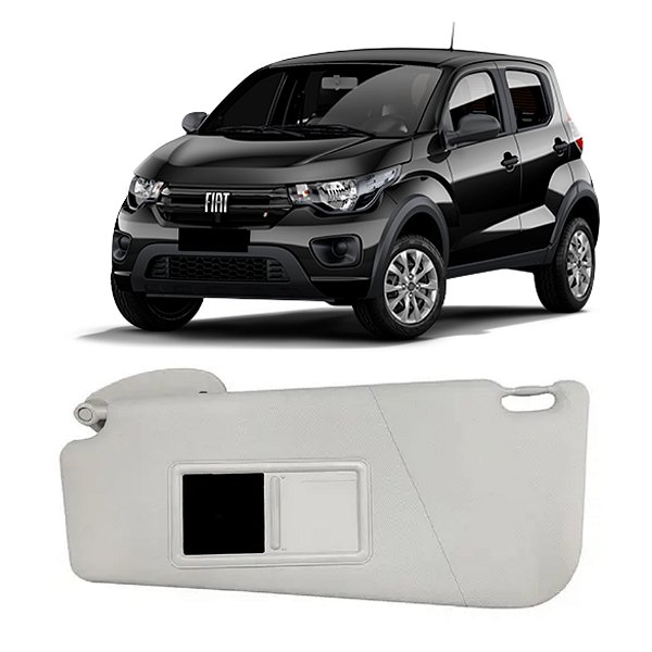 Quebra sol com espelho do mobi fiat lado esquerdo de 2017 em diante de cor cinza cod 1184471 1902122