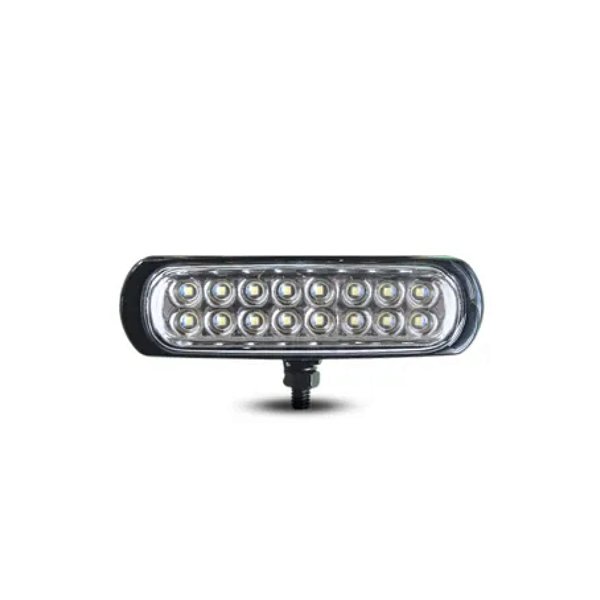 Farol auxiliar cromado slim estrobo 12 á 24 volts 16 leds âmbar cod 34668