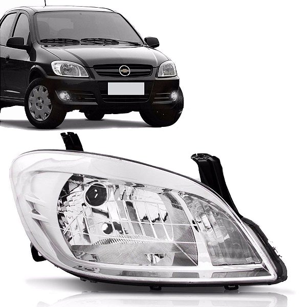 Farol do celta chevrolet de 2007 em diante h4 lado esquerdo máscara cromada cod 0160392 889435