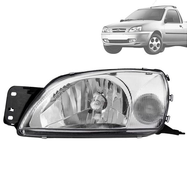 Farol do fiesta ford 2000 a 2002 do lado esquerdo e pisca cristal h4 cod 0890915 zn1111065