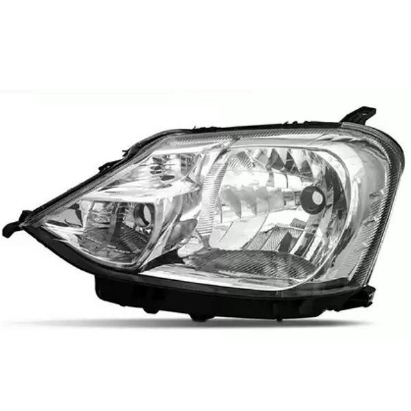 Farol manual do etios toyota de 2012 a 2016 lado esquerdo de cor cromada com carcaça preta cod 28091