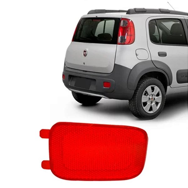 Lanterna do parachoque traseiro do uno novo fiat de 2011 em diante lado direito refletivo vermelho original cod 51834860 7003d