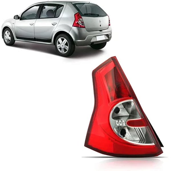 Lanterna traseira do sandero renault de 2008 a 2011 lado esquerdo de cor vermelha cristal cod 17801