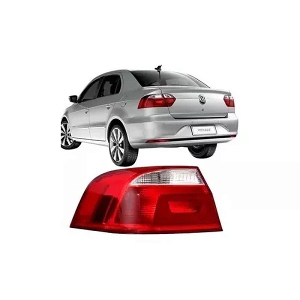Lanterna traseira do voyage volksvagen de 2013 a 2023 lado esquerdo  bicolor com borda cromada cod 24475
