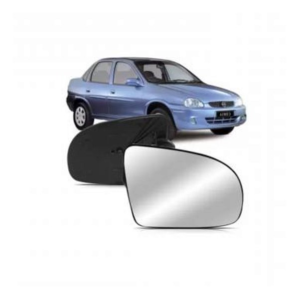 Lente do retrovisor do corsa chevrolet de 1994 a 2001 e classic chevrolet de 2003 em diante cromado lado direito metagal cod rgcm94