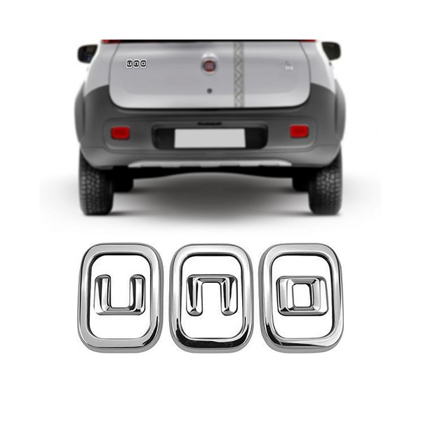 Emblema do uno fiat de 2011 em diante cromado letreiro vazado cod 13033 864718