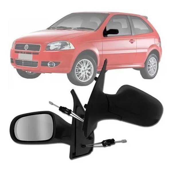 Retrovisor do palio fiat de 2008 a 2010 externo do lado esquerdo de 2 portas com controle metagal cod rtre99cr
