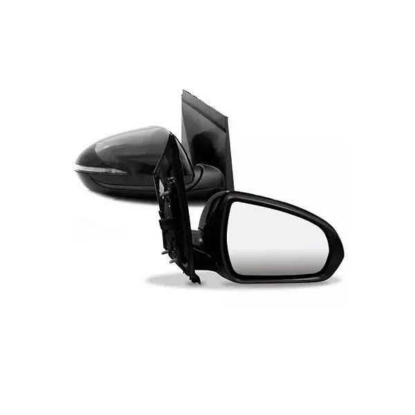 Retrovisor externo do hb20 hyundai de 2020 a 2023 elétrico com pisca na cor preta lado direito cod 31450