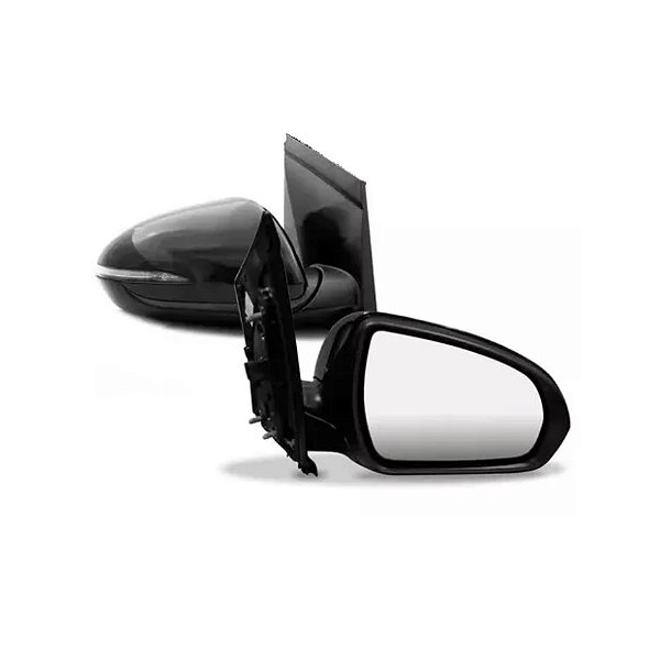 Retrovisor externo do hb20 hyundai de 2020 a 2023 elétrico com pisca na cor preta lado esquerdo cod 31451
