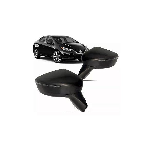Retrovisor externo do versa nissan elétrico com capa preta lado direito de 2020 a 2023 cod 31700