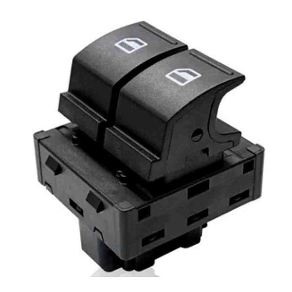 Interruptor do vidro elétrico dianteiro duplo up volkswagen 2014 a 2021 8 pinos preto led azul lado motorista dial cod 22402344 1382398 vw0184b