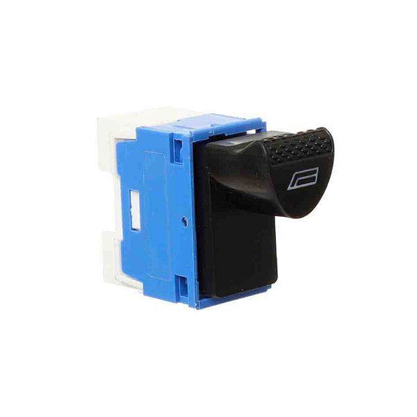 Interruptor do vidro elétrico dianteiro simples fiat palio 2001 a 2003 6 pinos led âmbar preto com fundo azul lado direito cod dtc2264 461914