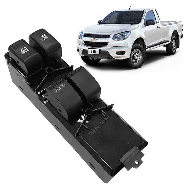 Interruptor de vidro eletrico duplo da s10 hilux de 1995 a 2011 silverado chevrolet de 1997 a 2002 com 13 pinos led verde lado do motorista cod 98319