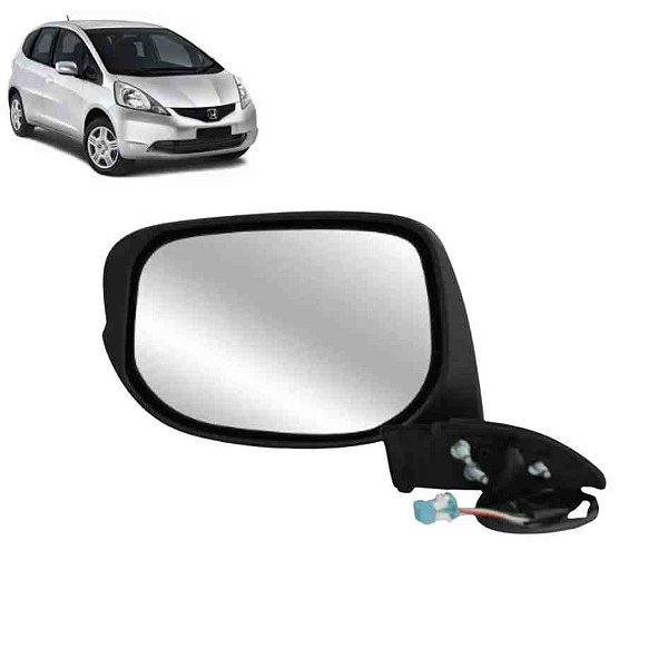 Retrovisor do fit honda de 2009 a 2014 externo lado esquerdo elétrico sem pisca com capa primer cod 21365