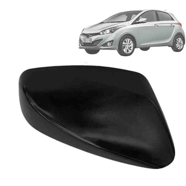Capa do retrovisor hb20 hyundai de 2012 á 2019 lado direito de cor preta cod 23682