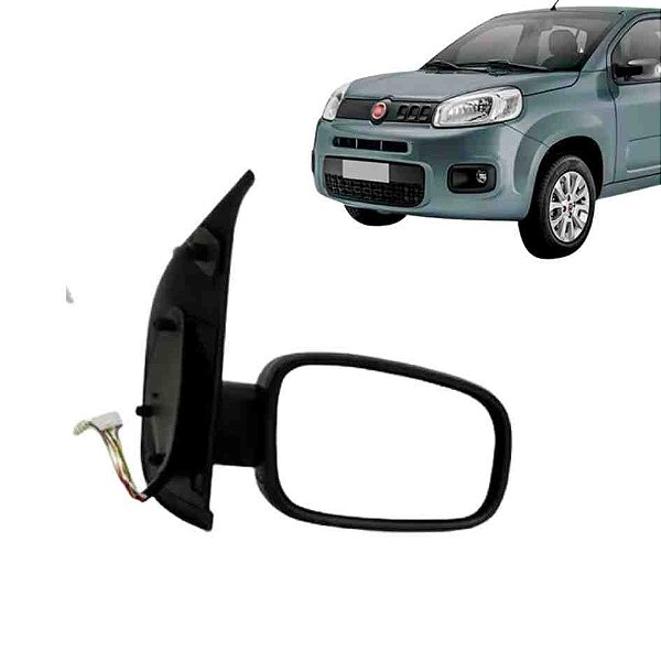 Retrovisor do uno fiat de 2015 a 2021 lado esquerdo com controle cor preta texturizado cod 26871