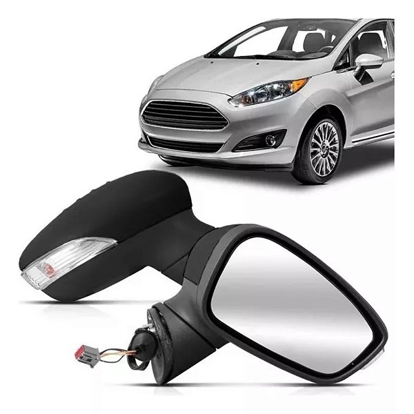 Retrovisor do fiesta ford de 2011 a 2019 externo do lado direito elétrico com pisca sem aquecedor com ranhura cod 27336