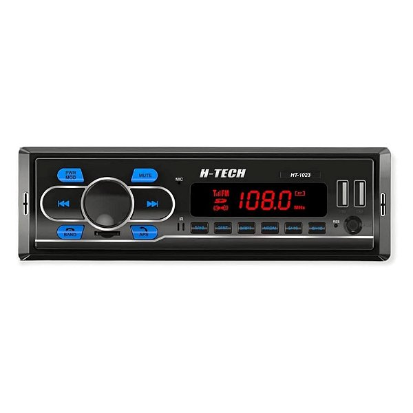 Radio ht1023 com 2 usb cartão sd auxiliar p2 e bluetooth h tech cod 104161