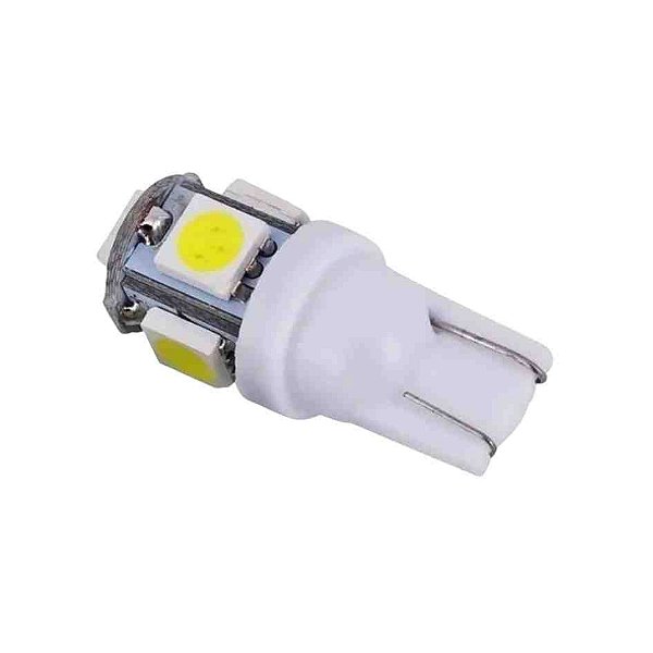 Lâmpada led t10 com 12 volts e 5 leds cor branco cod 56160