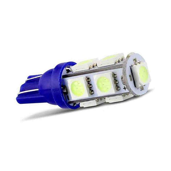 Lâmpada led t10 com 12 volts e 9 leds cor azul cod 56162