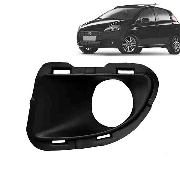 Moldura farol auxiliar do punto fiat de 2007 em diante do lado esquerdo cor preto com furo cod 1116551 8373