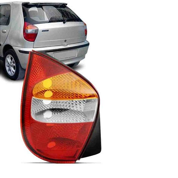 Lanterna traseira do palio fiat de 2001 e fire fiat de 2003 a 2008 lado esquerdo acrilica tricolor carcaca preta cofran lanternas cod 0454038 35194