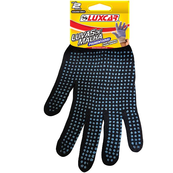 Luva de algodão revestida com pigmentos de pvc luxcar cod 2405