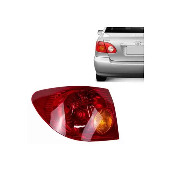 Lanterna traseira canto do corolla toyota de 2003 a 2004 na cor vermelha e âmbar do lado esquerdo cod 31799