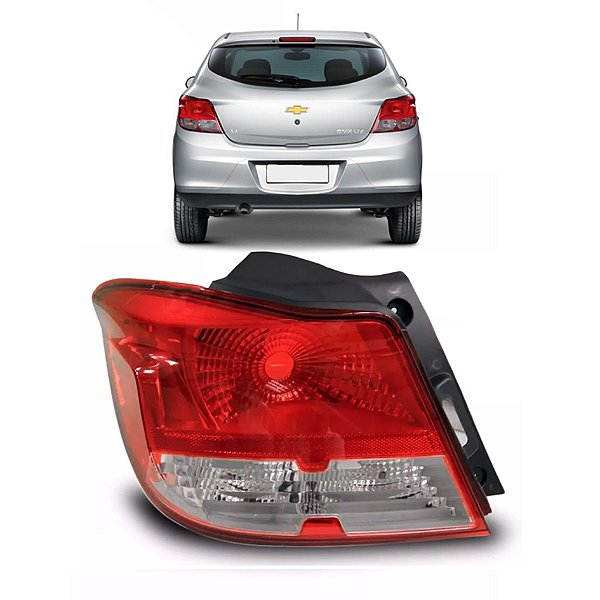 Lanterna traseira do onix chevrolet de 2013 lado esquerdo na cor vermelha cod 526576 0460433