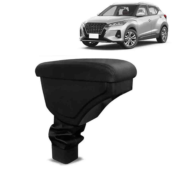 Apoio de braço central kicks nissan de 2016 a 2019 de cor preto com couro sintético cod 500735
