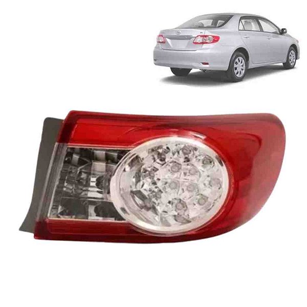 Lanterna traseira corolla toyota 2012 a 2014 lado direito canto com led bicolor cod 13558